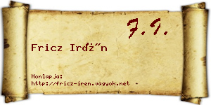 Fricz Irén névjegykártya